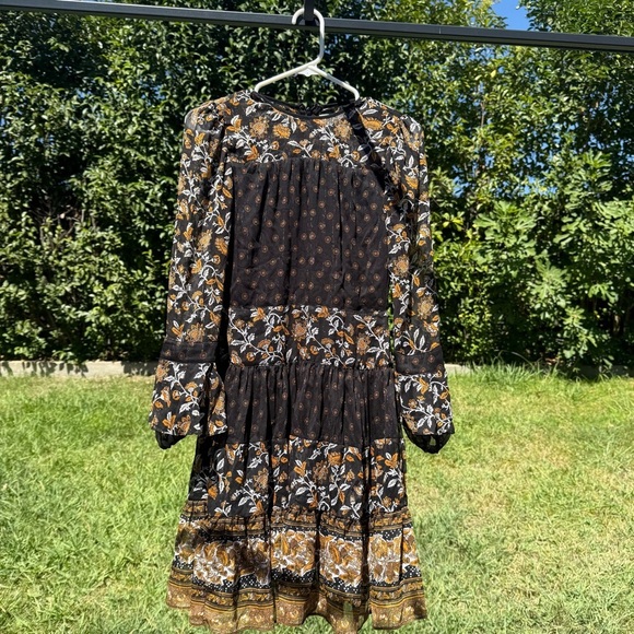 Michael Kors Mixed Botanical Print Georgette Dress Boho Flowy Women’s Size XXS - Picture 6 of 9